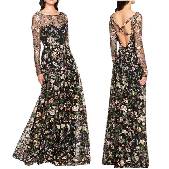 Black Bishop Sleeve Maxi Gown for Weddings